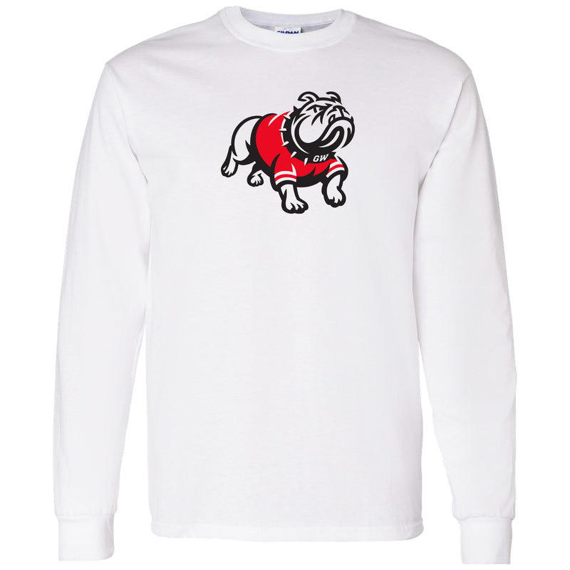 Gardner-Webb University Bulldogs Primary Logo Basic Cotton Long Sleeve T Shirt - White