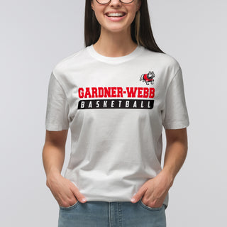 Gardner-Webb University Bulldogs Basketball Slant Basic Cotton Short Sleeve T Shirt - White