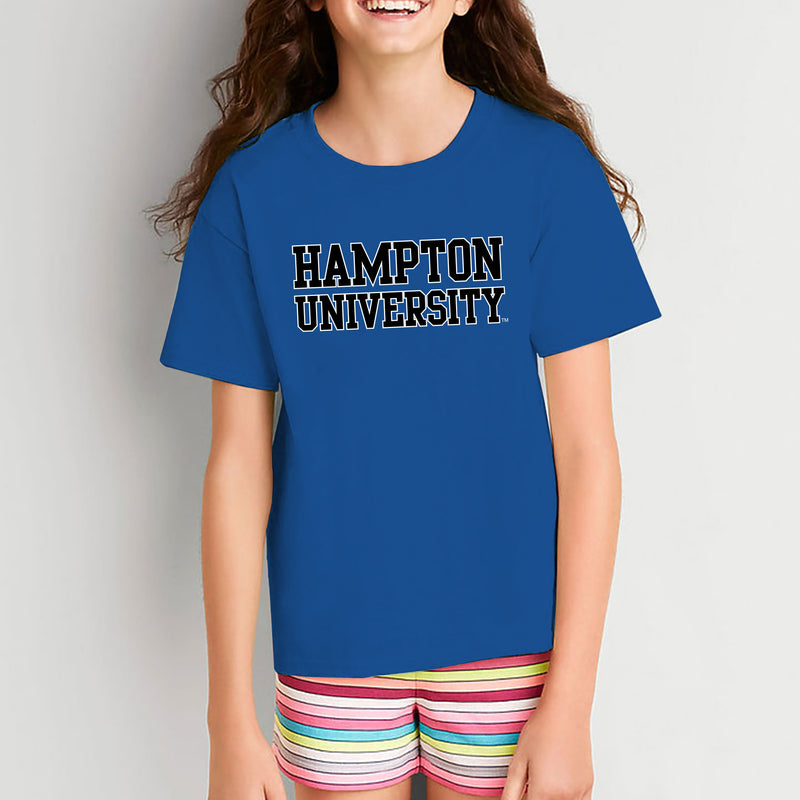 Hampton University Pirates Basic Block Youth Short Sleeve T Shirt - Royal