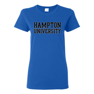 Hampton University Pirates Basic Block Women's Short Sleeve T Shirt - Royal