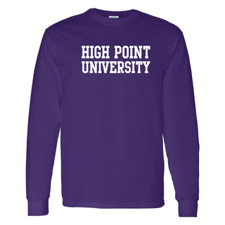 High Point University Panthers Basic Block Long Sleeve T Shirt - Purple