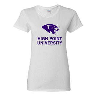 High Point University Panthers Primary Logo Short Sleeve Women's T Shirt - White