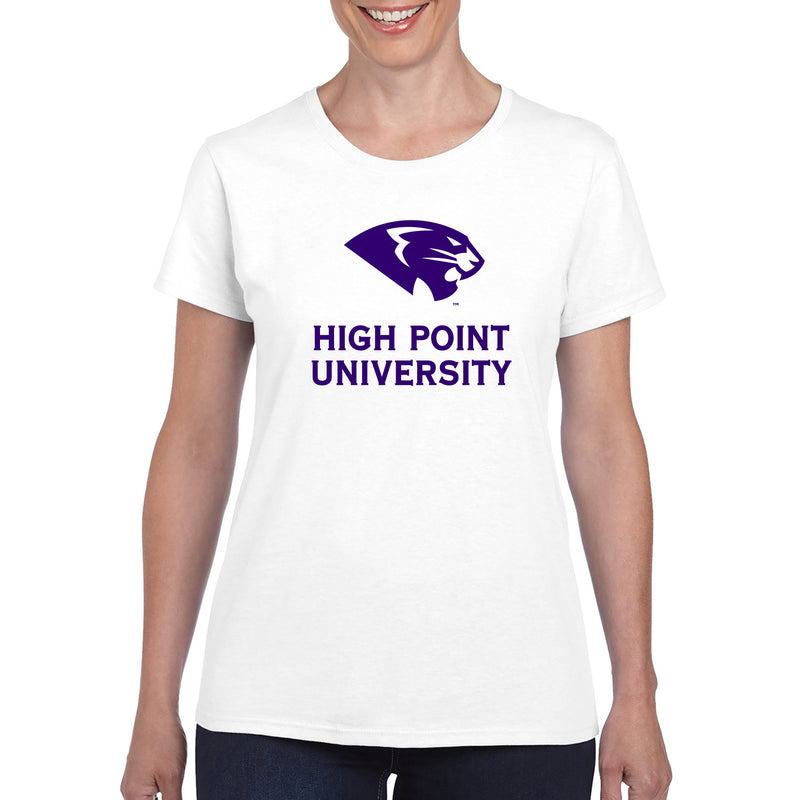 High Point University Panthers Primary Logo Short Sleeve Women's T Shirt - White