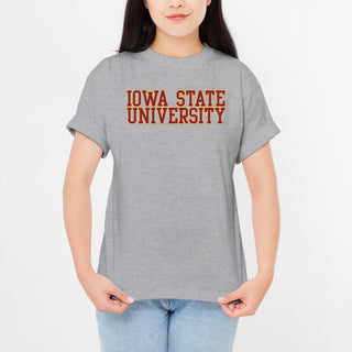 Iowa State Cyclones Basic Block T Shirt - Sport Grey