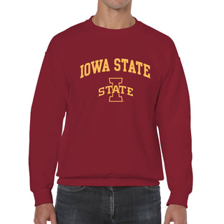 Iowa State University Cyclones Arch Logo Crewneck Sweatshirt - Cardinal