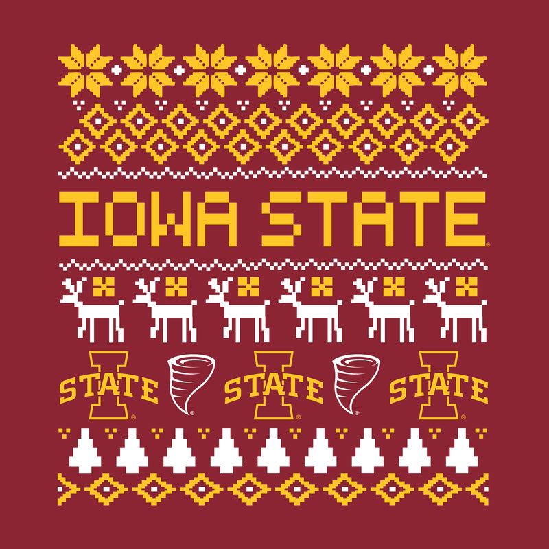 Iowa State University Cyclones Ugly Holiday Sweater Short Sleeve T Shirt - Cardinal