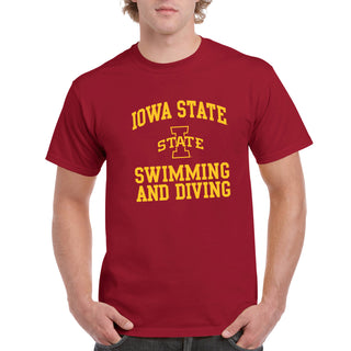 Iowa State University Cyclones Arch Logo Swimming & Diving Short Sleeve T Shirt - Cardinal