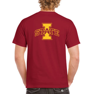 Iowa State University Cyclones  Front Back Print Short Sleeve T Shirt - Cardinal