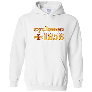 Iowa State University Cyclones Throwback Year Stripe Hoodie - White