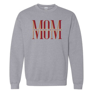 Iowa State Classic Mom Crewneck - Sport Grey