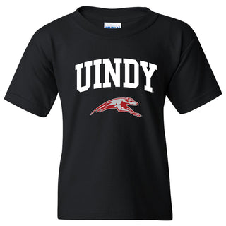 University of Indianapolis Greyhounds Arch Logo Cotton Youth T-Shirt - Black