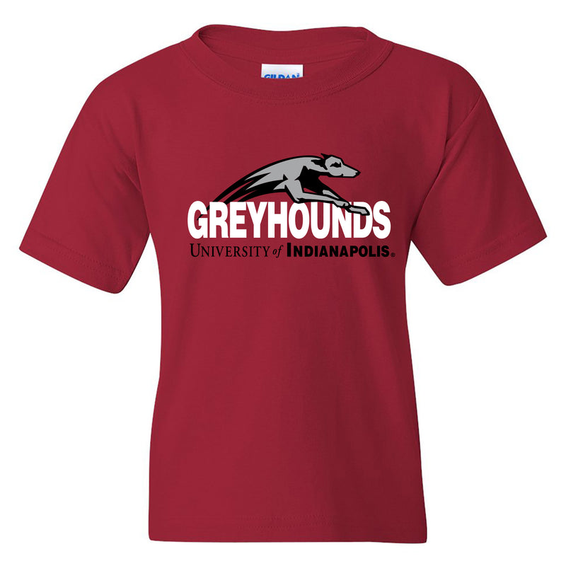 University of Indianapolis Greyhounds Primary Logo Cotton Youth T-Shirt - Cardinal