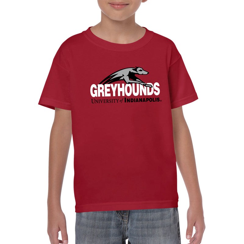 University of Indianapolis Greyhounds Primary Logo Cotton Youth T-Shirt - Cardinal