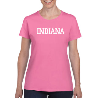 Indiana University Hoosiers Basic Block Women's Short Sleeve T-Shirt - Azalea