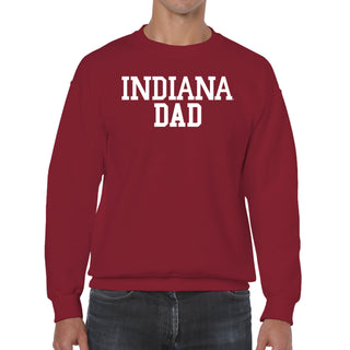 Indiana Hoosiers Basic Block Dad Crewneck Sweatshirt - Cardinal