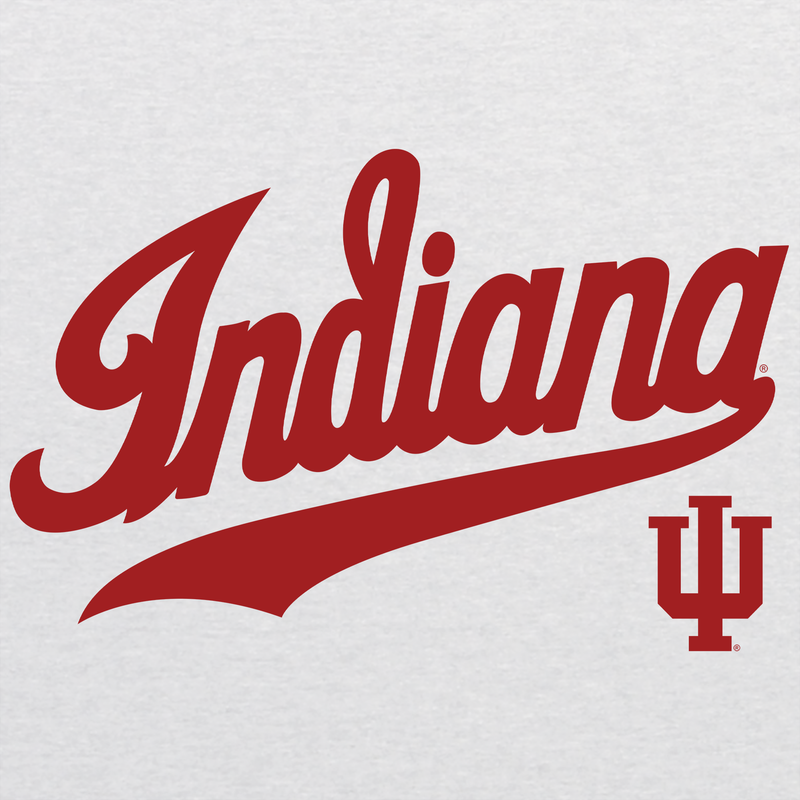 Indiana Baseball Jersey Script Raglan - Heather White/Premium Heather