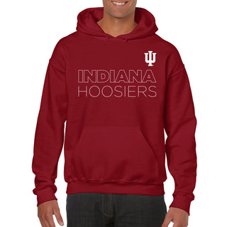 Indiana University Hoosiers Modern Outline Heavy Blend Hoodie - Cardinal