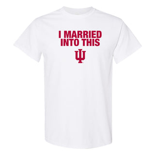 Indiana University Hoosiers I Married Into This Short Sleeve T-Shirt - White