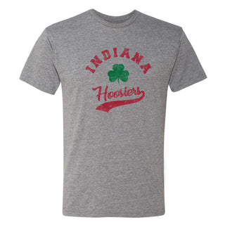 Indiana Hoosiers Retro Clover Script Triblend T Shirt - Premium Heather