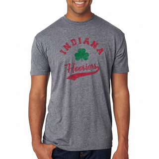 Indiana Hoosiers Retro Clover Script Triblend T Shirt - Premium Heather