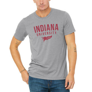 Indiana University Hoosiers 1820 Banner Canvas Short Sleeve Triblend T-Shirt - Athletic Grey