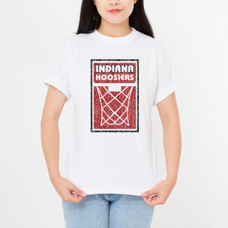 Indiana University Hoosiers Basketball Net Block T Shirt - White