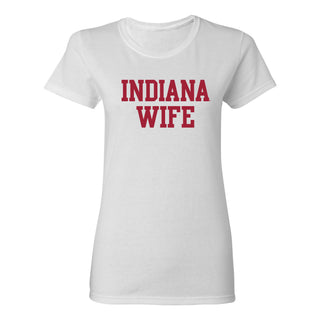 Indiana Hoosiers Basic Block Wife Women's T Shirt - White