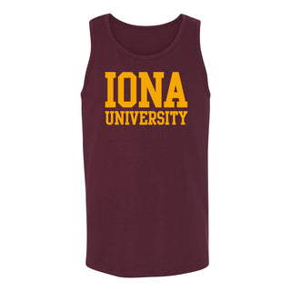 Iona University Gaels Basic Block Heavy Cotton Tank Top - Maroon