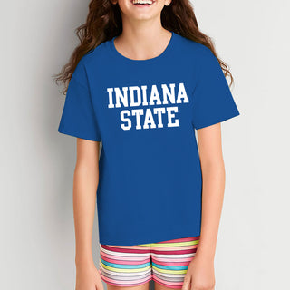 Indiana State University Sycamores Basic Block Youth T Shirt - Royal