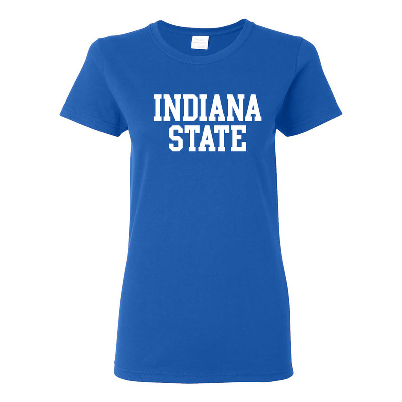 Indiana State University Sycamores Basic Block Women's T Shirt - Royal