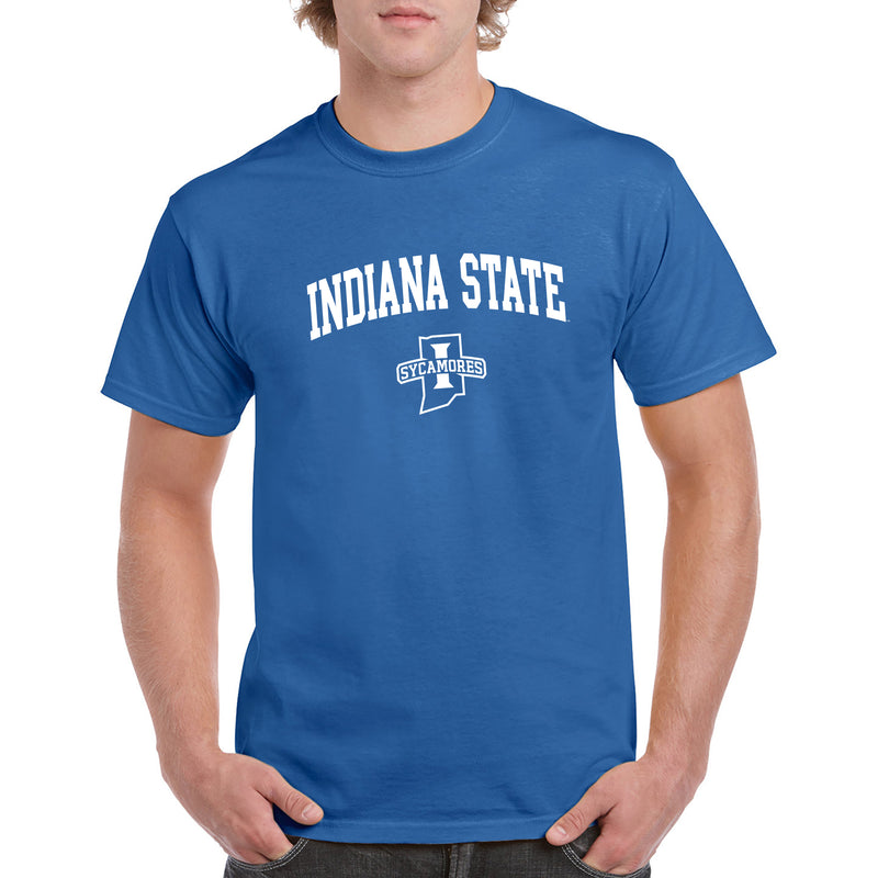 Indiana State University Sycamores Arch Logo Short Sleeve T Shirt - Royal