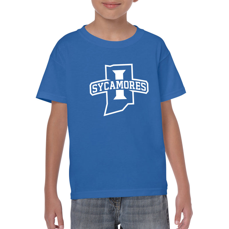 Indiana State University Sycamores Primary Logo Youth T Shirt - Royal