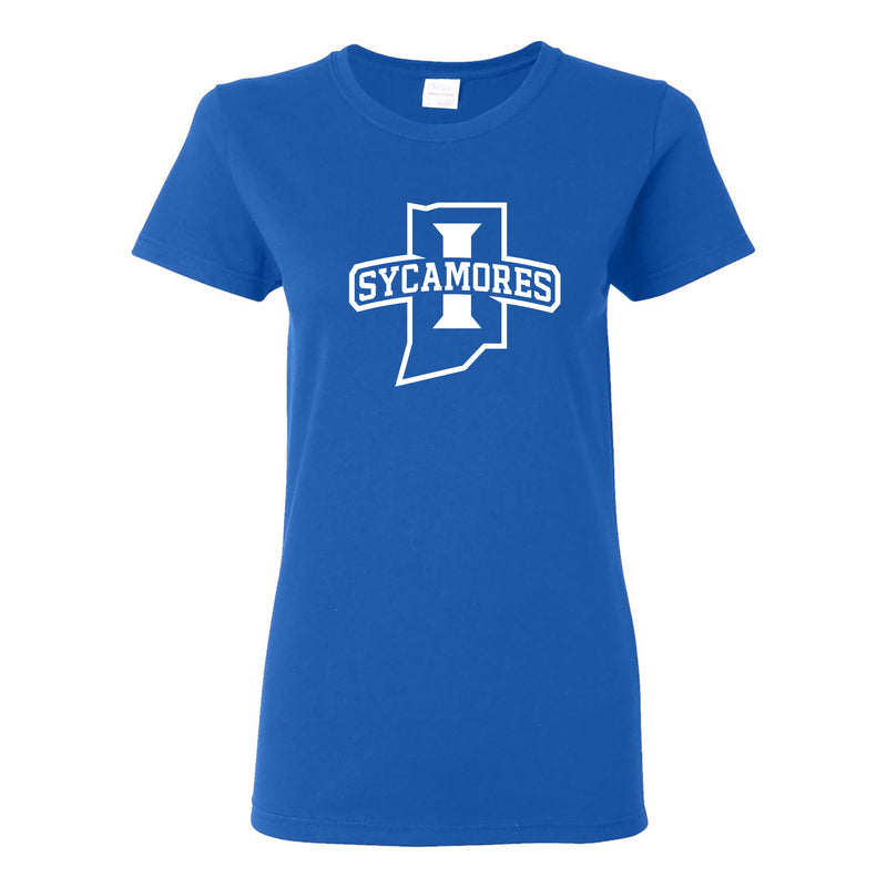 Indiana State University Sycamores Primary Logo Women's T Shirt - Royal