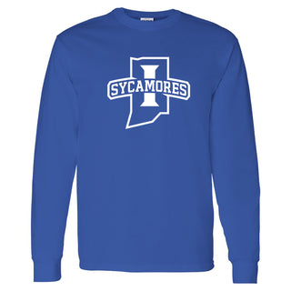 Indiana State University Sycamores Primary Logo Long Sleeve T Shirt - Royal