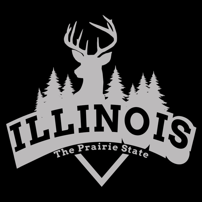 Illinois Deer Arch T-Shirt - Black