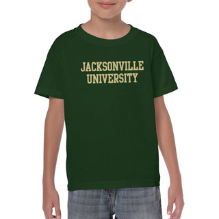 Jacksonville University Dolphins Basic Block Cotton Youth T-Shirt - Forest