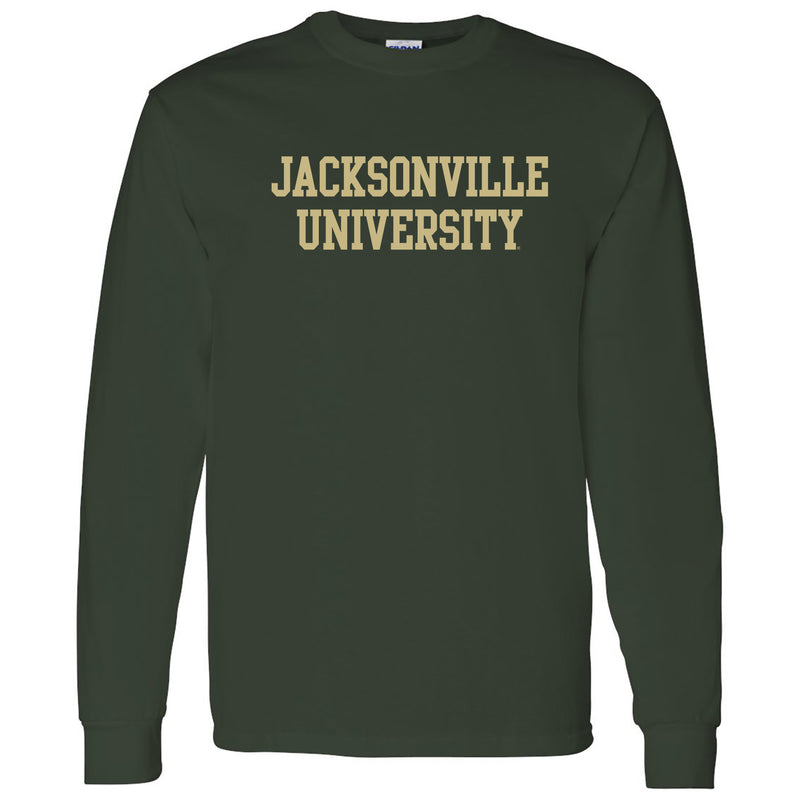 Jacksonville University Dolphins Basic Block Cotton Long Sleeve T-Shirt - Forest