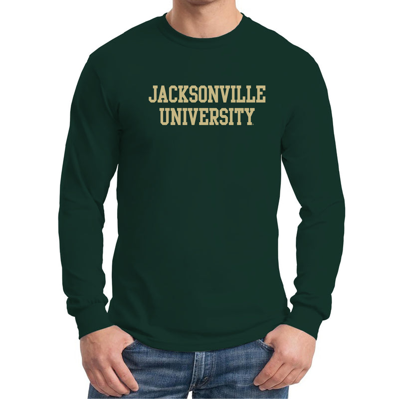 Jacksonville University Dolphins Basic Block Cotton Long Sleeve T-Shirt - Forest