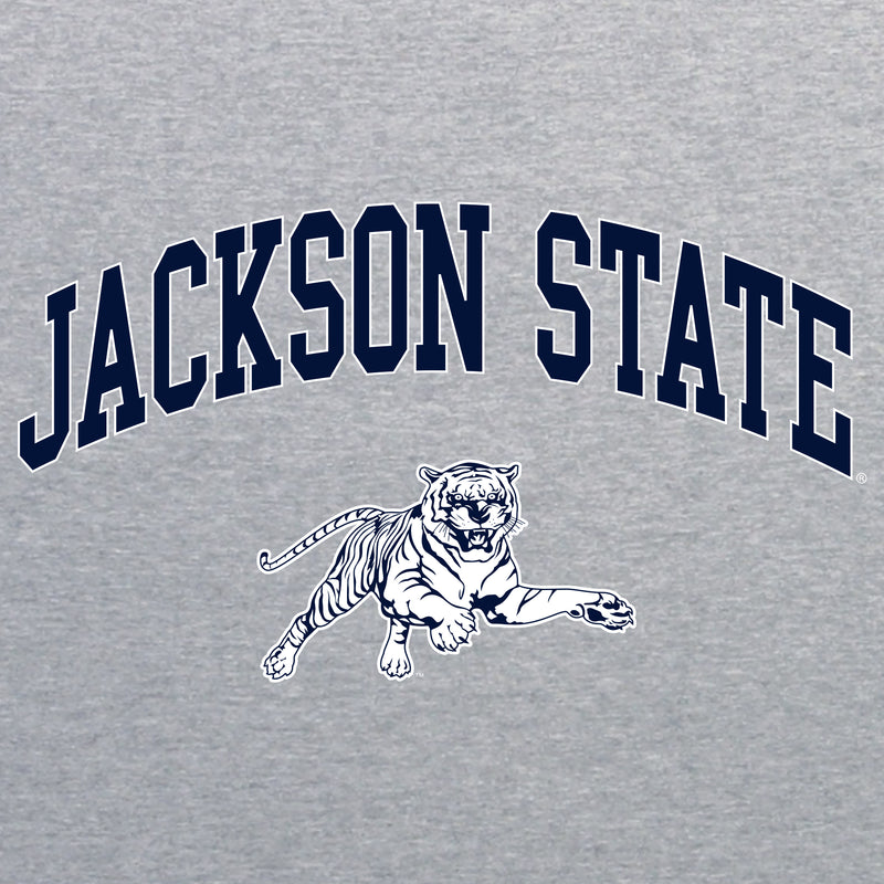 Jackson State Tigers Arch Logo Hoodie - Sport Grey