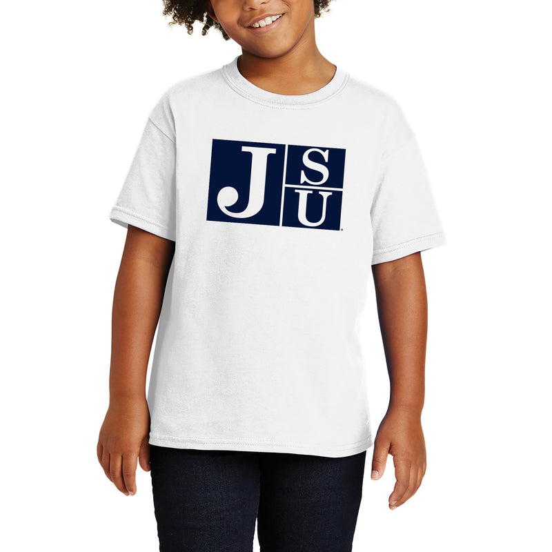 Jackson State Tigers Primary Logo Youth T Shirt - White