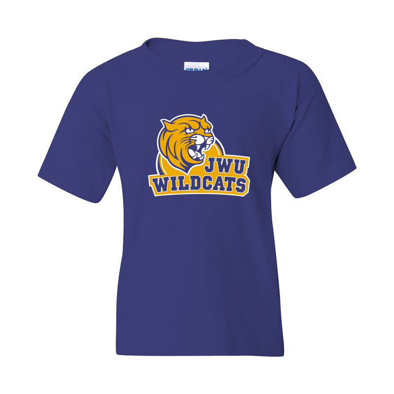 Johnson & Wales University Wildcats Arch Logo Youth Short Sleeve T Shirt - Cobalt