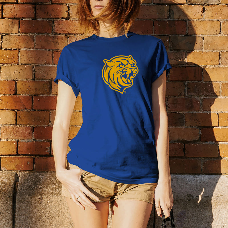 Johnson & Wales University Wildcats Primary Logo Short Sleeve T Shirt - Cobalt