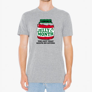 Jelly of the Month - Funny Christmas Vacation Graphic T Shirt - Grey