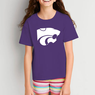 Kansas State University Wildcats Primary Logo Cotton Youth T-Shirt - Purple