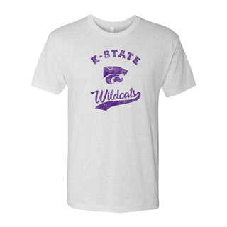 Kansas State University Wildcats Retro Script Triblend T-Shirt - Heather White