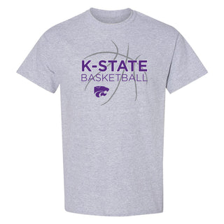 Kansas State Wildcats Basketball Sketch T Shirt - Sport Grey