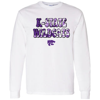 Kansas State Tie Dye Type Long Sleeve - White