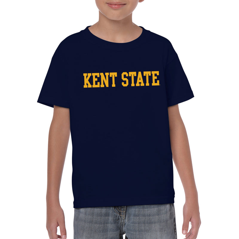 Kent State University Golden Flashes Basic Block Youth Short Sleeve T Shirt - Navy