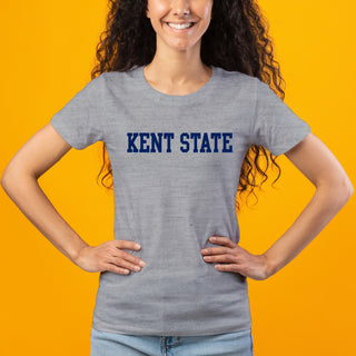 Kent State Golden Flashes Basic Block Women's T Shirt - Sport Grey