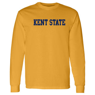 Kent State Golden Flashes Basic Block Long Sleeve T Shirt - Gold